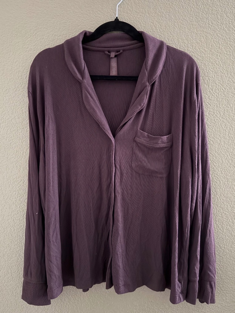 SKIMS - NEVER WORN Brown Ribbed Pajama Lounge Shirt